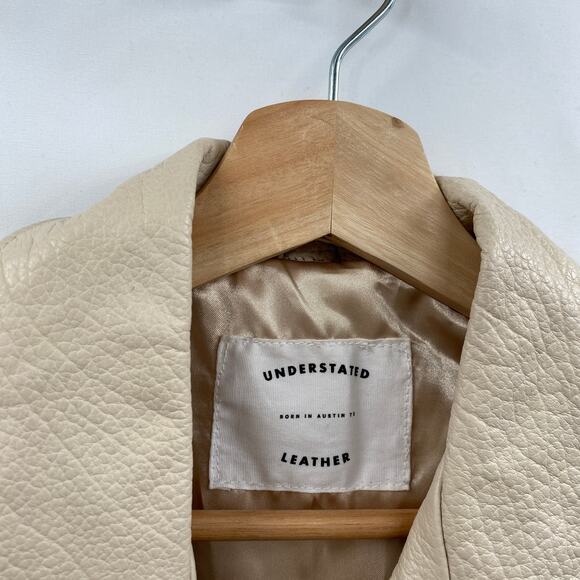 Understated Leather cream peace sign studded fringe vest - Picture 4 of 5